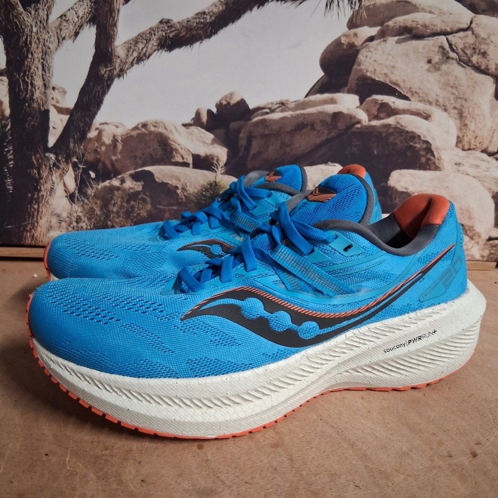 Saucony Triumph 20 Womens Running Shoes Blue Orange PWRRUN+ Sneakers Size 9.5